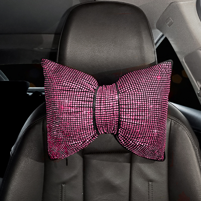 Carwales 2 Pcs Colorful Bling Car Neck Pillow for Car Seat Driver, Auto  Seat Headrest Cushion Driving Relax Neck Support Crystal Rhinestone Diamond