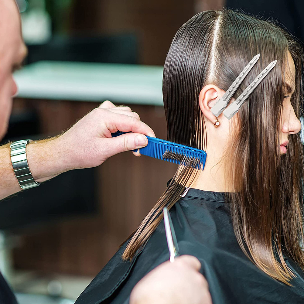 24 Stück Entenschnabel-Clips Aus Metall – 7,9 Cm, Silber, Für Haarstyling & Färben