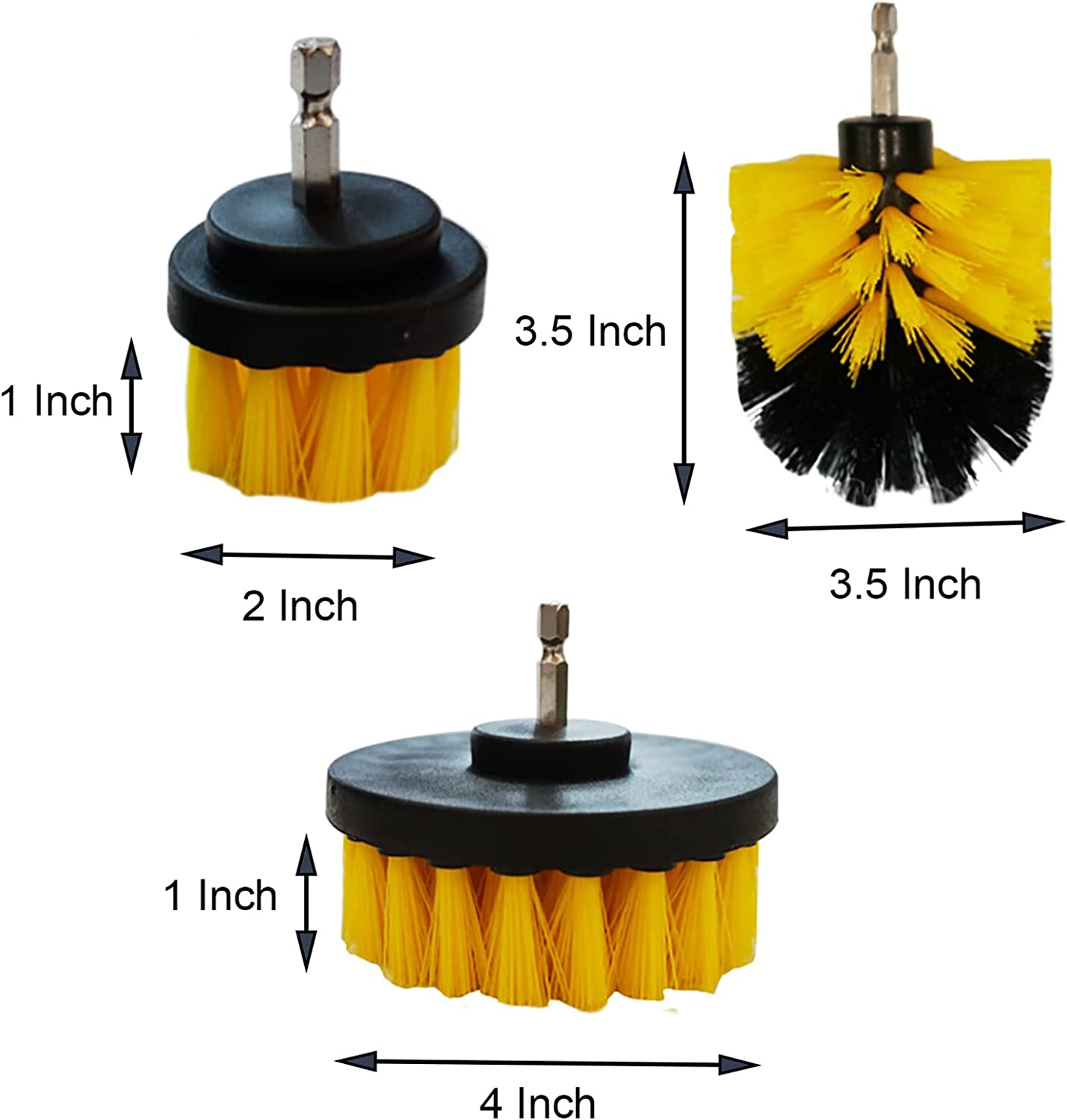 1/4in Drive Power Scrubber Detailing Brush Set - 4pc Drill Brush Kit A