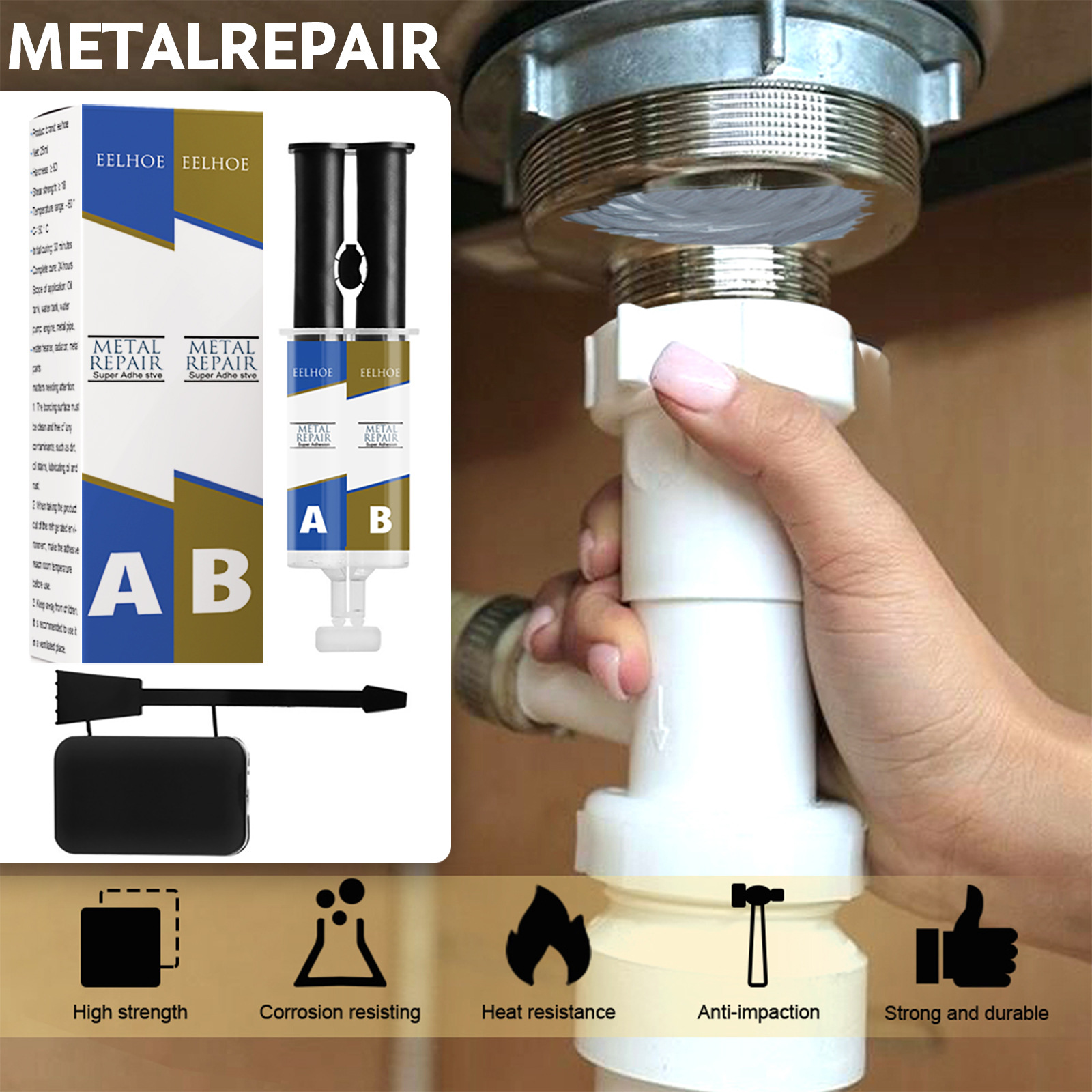 Metal Glue - Weld Metal Repair Adhesive Industrial High Strength Bonding  Sealant Weld Seam Metal Repair Agent