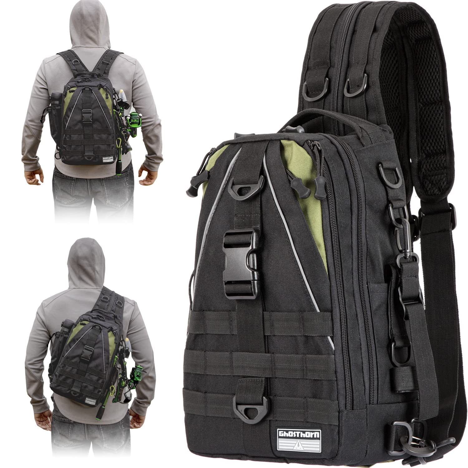 Fishing Backpack Rod Holder Large Capacity Sling Bag Fly - Temu