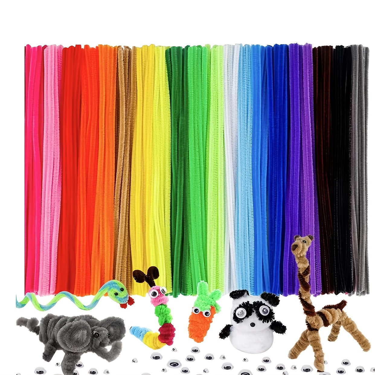 Pipe Cleaners Craft Supplies Colorful Chenille Stems Googly - Temu