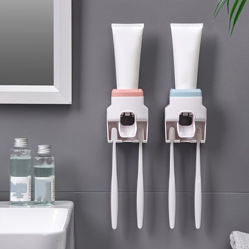 Toothbrush Holders for Bathrooms - Upgrade Wall Mounted Toothbrush Holder  with Toothpaste Dispenser -3 Cups, Large Capacity Tray - AliExpress