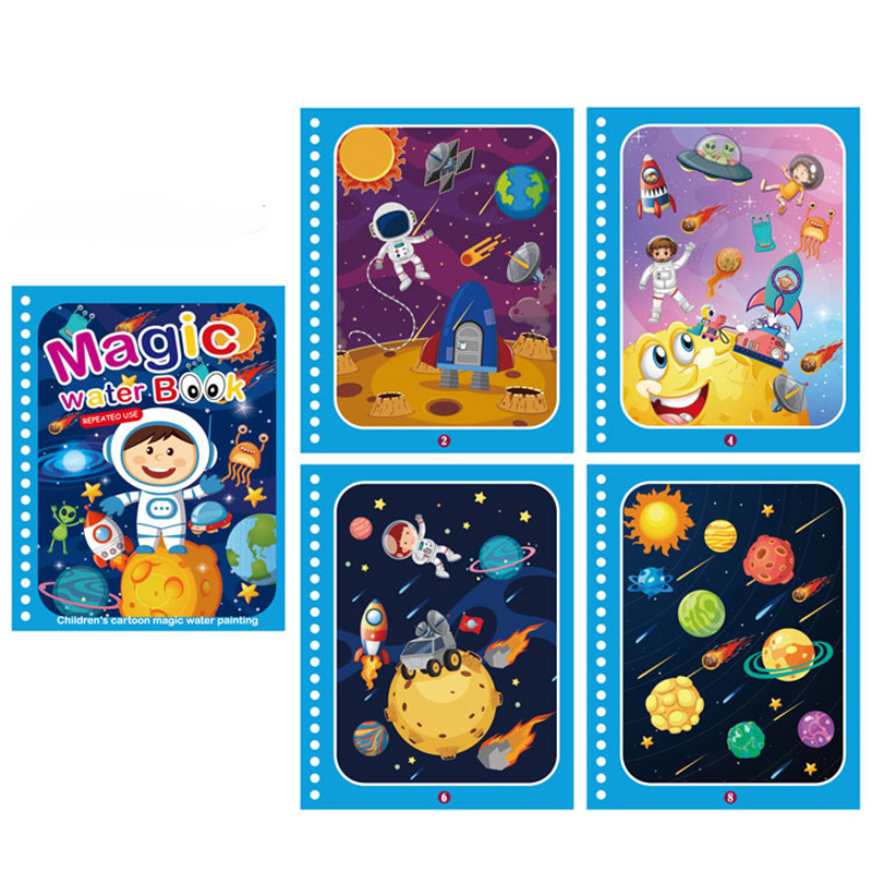 Livre de coloriage Montessori réutilisable, livre de dessin magique à l'eau,  déstockage jouets éducatifs sensoriels pour enfants, cadeau d'anniversaire  – Destockage