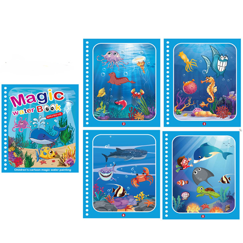 Livre d'eau magique avec stylo pour enfants de 2 à 4 ans,jouet éducatif  éducatif Montessori,livres de coloriage pour bébés - Type Transportation