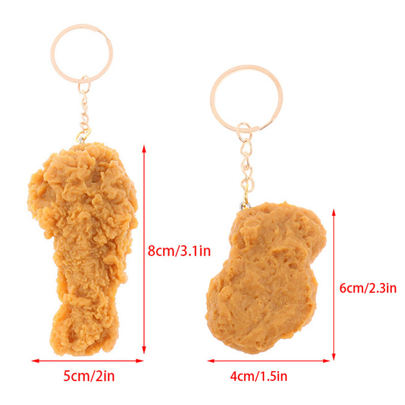 Simulation Fried Chicken Legs Key Chain Ring Pendant Rope Gourmet Model ...