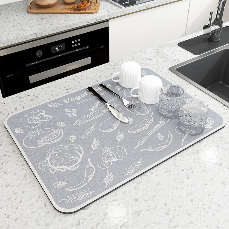 Silicone Dish Drying Mat, Kitchen Countertop Drying Mat, Heat Resistant Mat,  Easy To Clean Drain Mat, Kitchen Counter Non-slip Dish Drain Mat - Temu