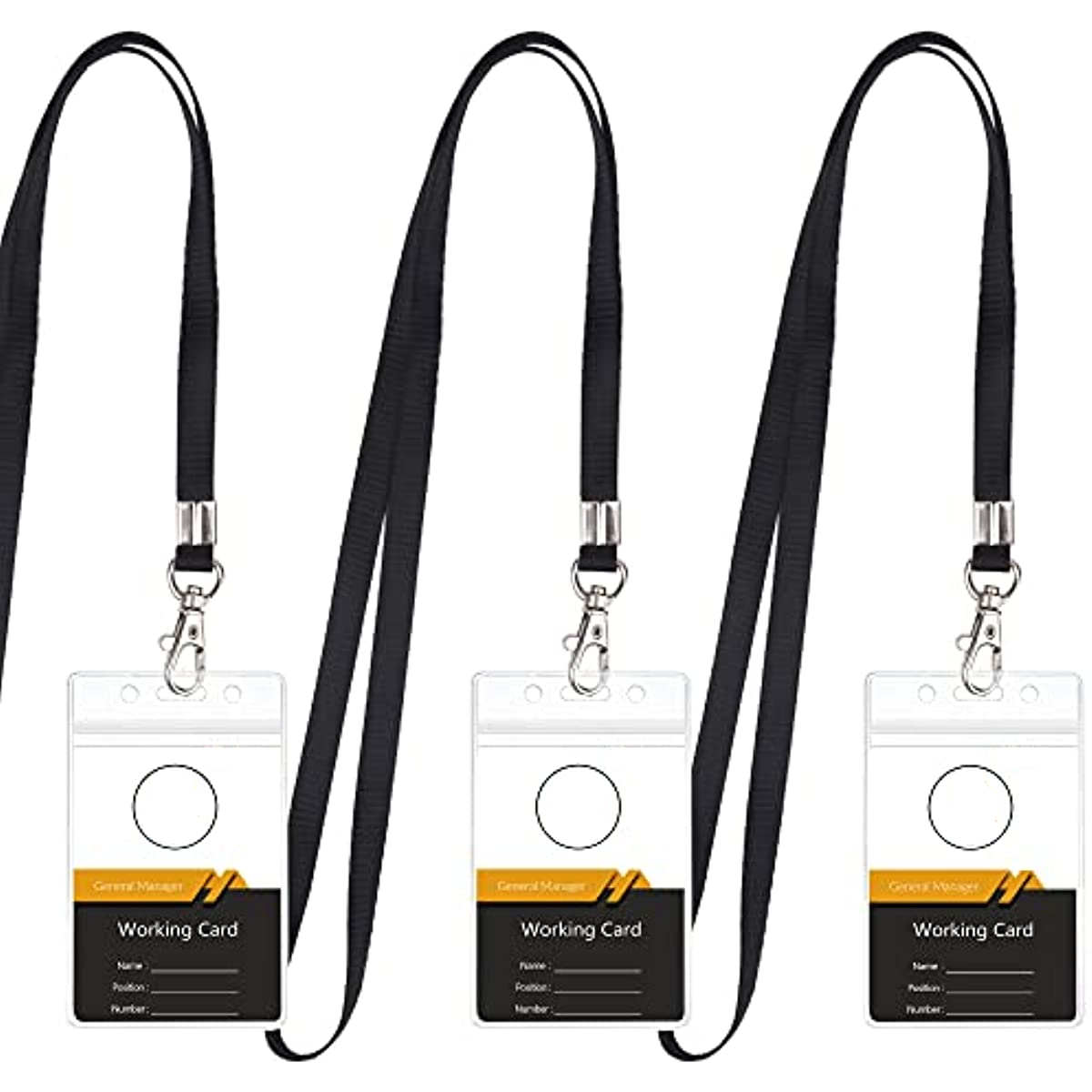 Clear Id Badge Holder With Lanyard, Waterproof Extra Thick Plastic Id Card  Holder With Resealable Zip, Inner Size, Vertical Style - Temu