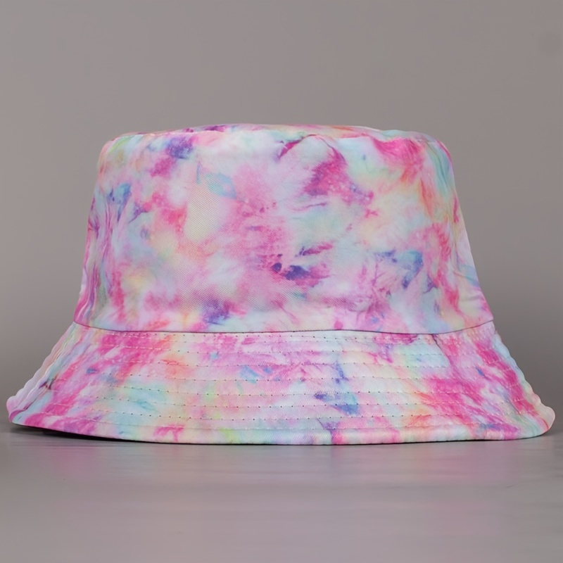 

Pink Tie Dye Bucket Hat, Reversible Lightweight Sun Hat, Casual Fisherman Cap For Women Chinese New Year Presents Valentine's Gifts