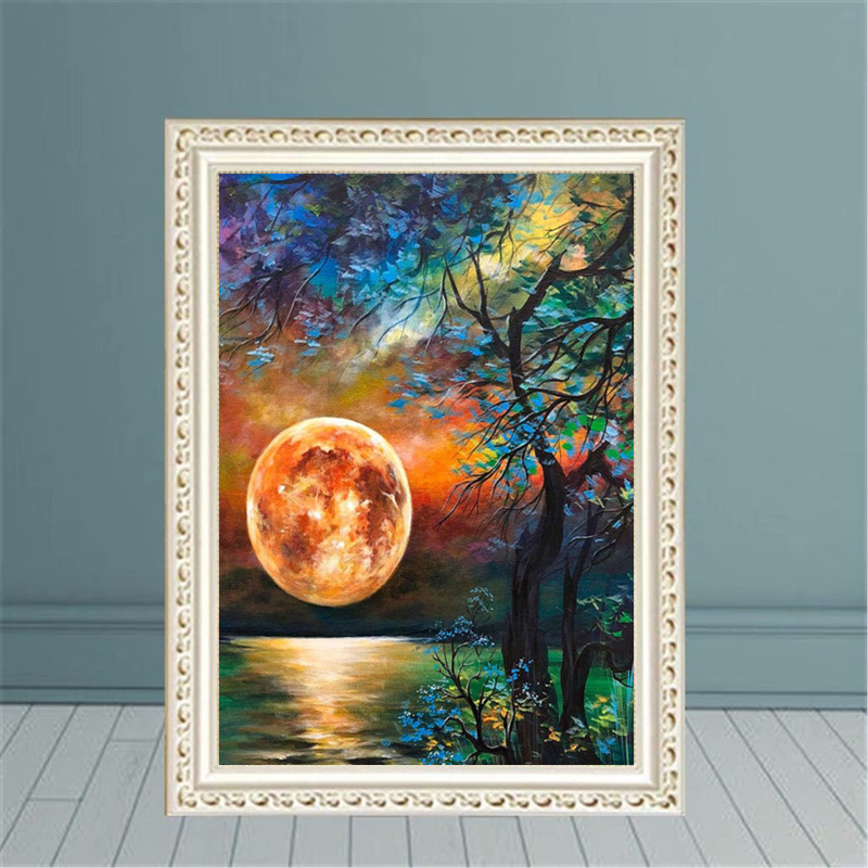 Sci-fi Moon Peinture Par Numero Sur Toile 30x40 Peinture Acrylique