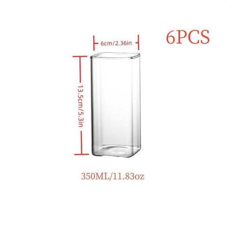 350ml handblown square shaped drinking glasses