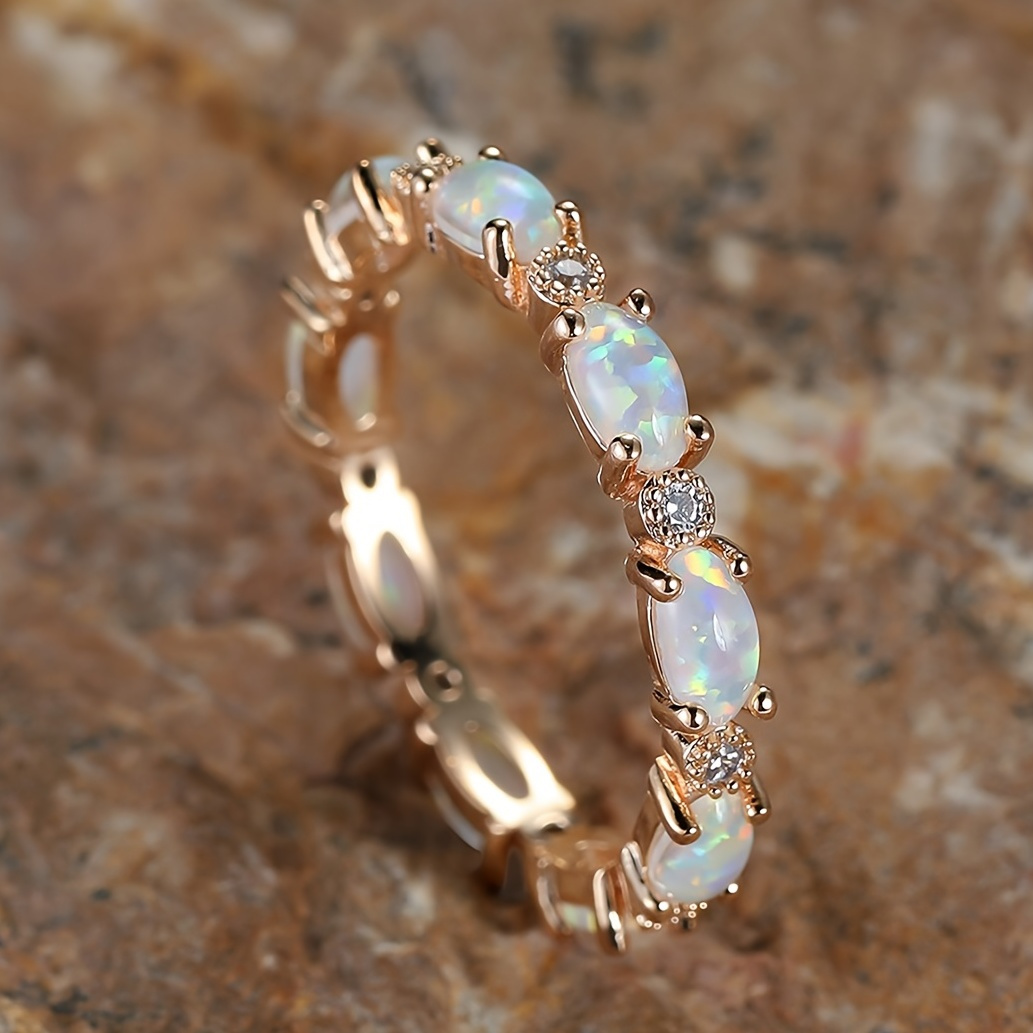 

Ring Of Opal Engagement Wedding Valentine's Gift Women's Exquisite Jewelry Trendy Accessories