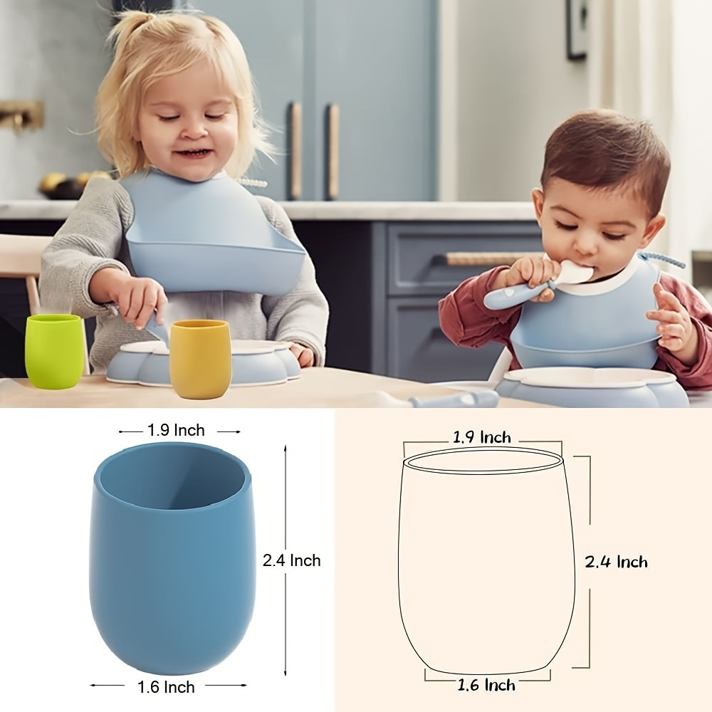 Toddler Cups Gobelet d'entraînement en silicone pour nourrissons et  tout-petits, Mini gobelets ouverts pour enfants, SANS BPA, incassable, 100  % silic