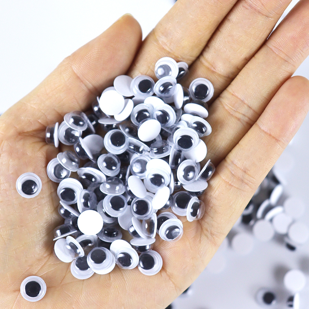TOAOB 500pcs Mini Wiggle Googly Eyes with Self Adhesive Black White Round  Sticky Wobbly Eyes Plastic Craft Eyes 5mm for DIY Scrapbooking Crafts :  : Home & Kitchen