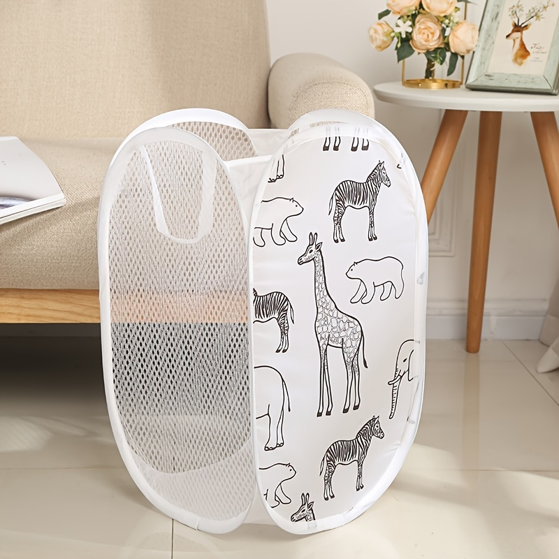 1pc Folding Laundry Basket Round Storage Bin Bag Large Hamper Collapsible  Clothes Toy Basket Bucket Organizer Large Capacity - AliExpress