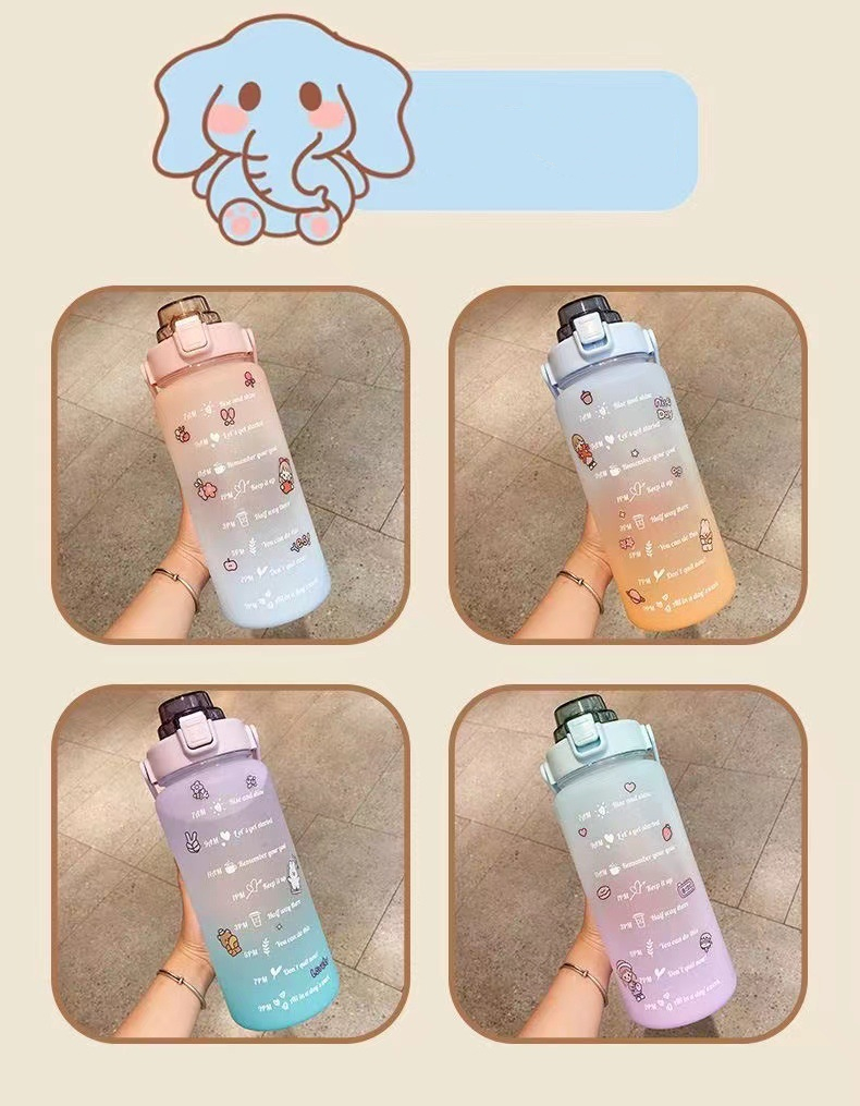 Bpa-free Leakproof Water Bottle With Straw & Stickers - Kawaii Motivational  Design For Office, School, Gym & Workout! - Temu