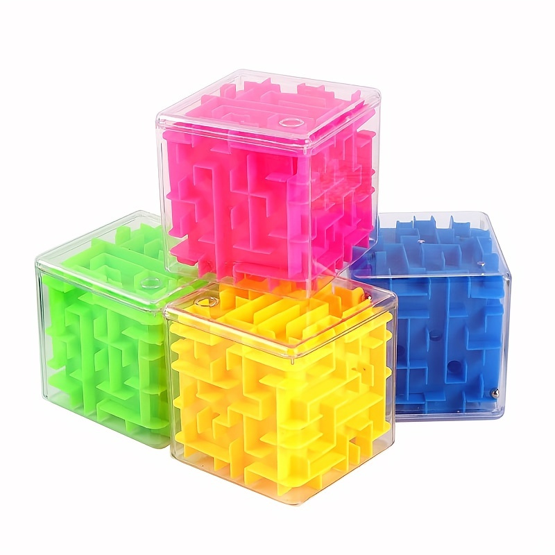 Cube 3d Maze Puzzle Clear Six sided Rolling Ball Game - Temu