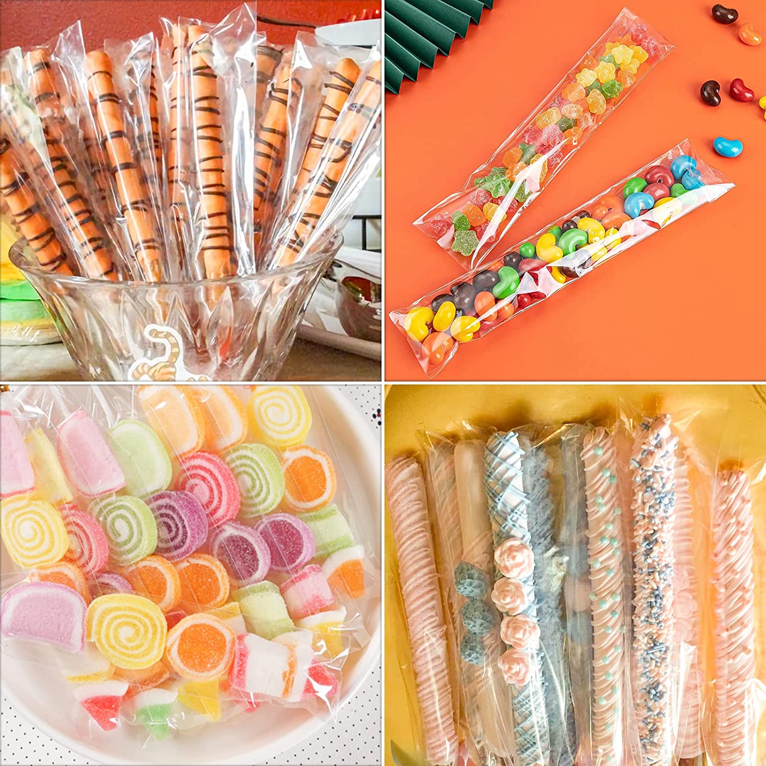 Clear Cellophane Gift Bags Perfect Pretzel Rods Candy Snacks Temu