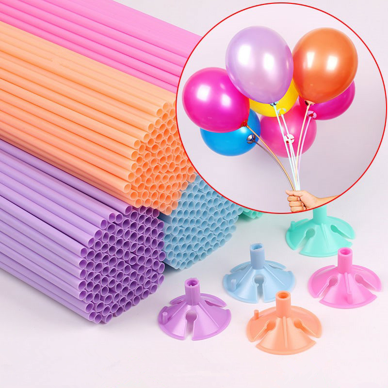 30cm Latex Balloon Stick White Balloons Holder Sticks with Cup Wedding  Festival Supplies Birthday Party Air Balls Accessories 8z