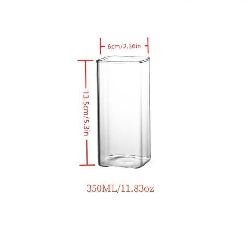 350ml handblown square shaped drinking glasses