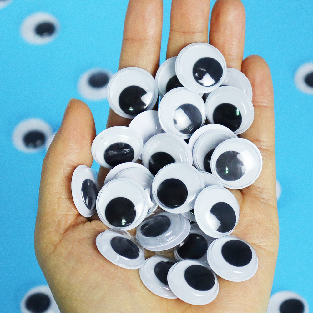 Black & White Self-Adhesive Wiggle-Eyes (Pack of 100) Craft Supplies