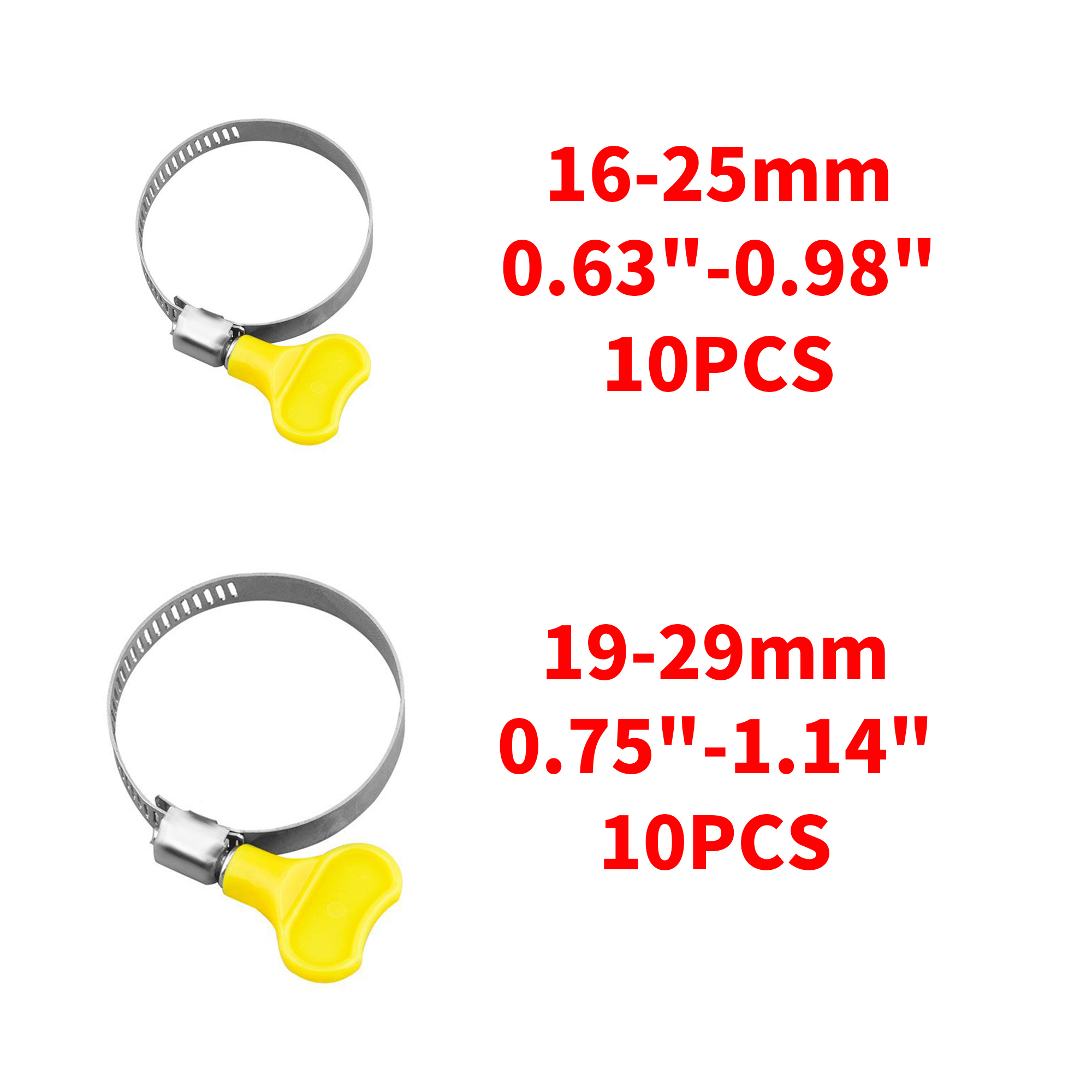 Aimunok Thumb Screw Key Adjustable Stainless Steel Hose Clamps, Pipe