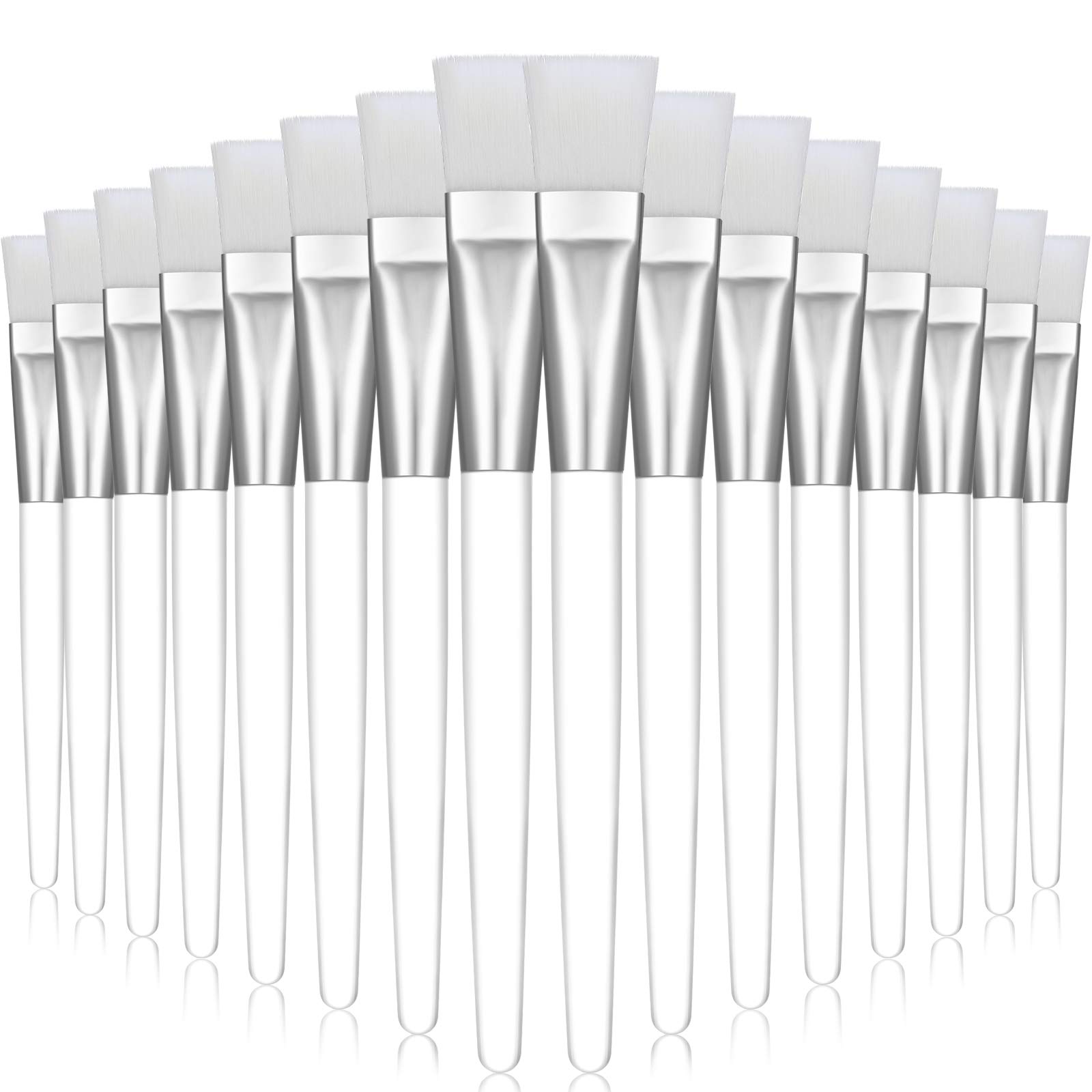 Image of 16pcs Facial-mask Brush Face-mask Applicator Soft Facial Application Brush With Clear Plastic Handle For Skin Care, Body Butter Applicator Tools (white)