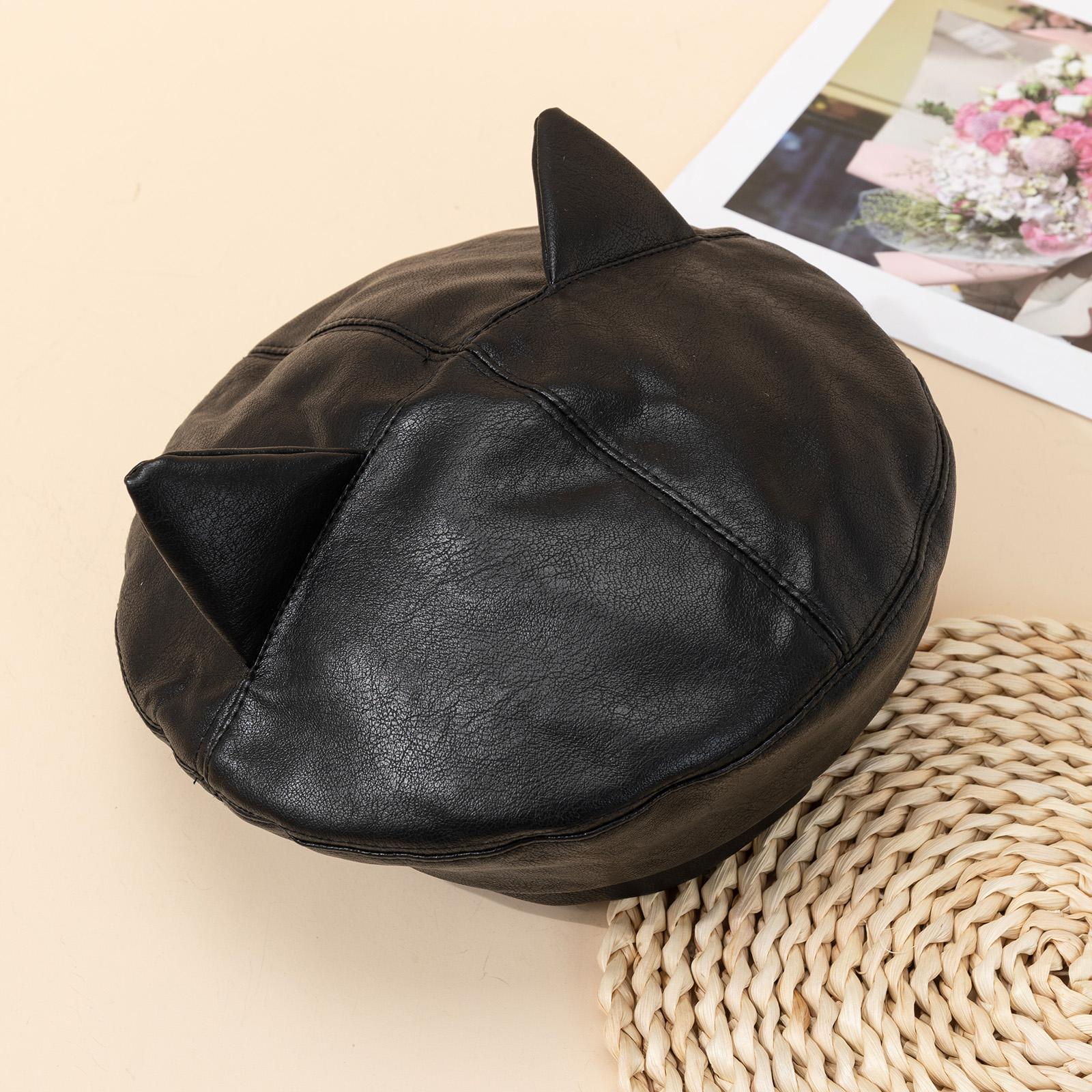 Cat Ears Faux Leather Backpack