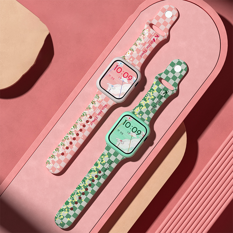 49/38/41 Cute Cartoon Silicone Watch Band Strap for Apple Watch Ultra 8 7 6  5 4