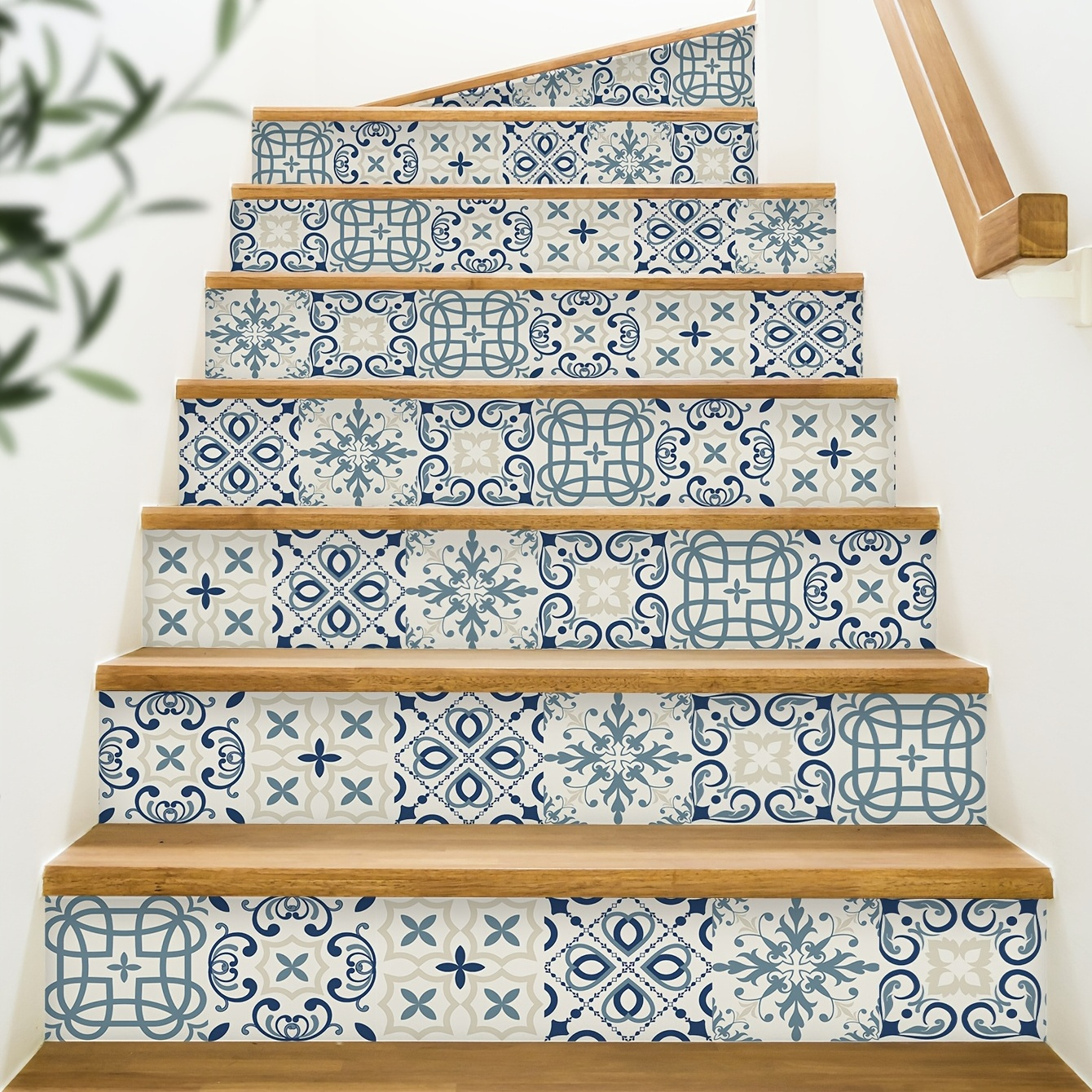 1 Roll Of Moroccan Tile Stickers Printed Waterproof Stair Stickers ...