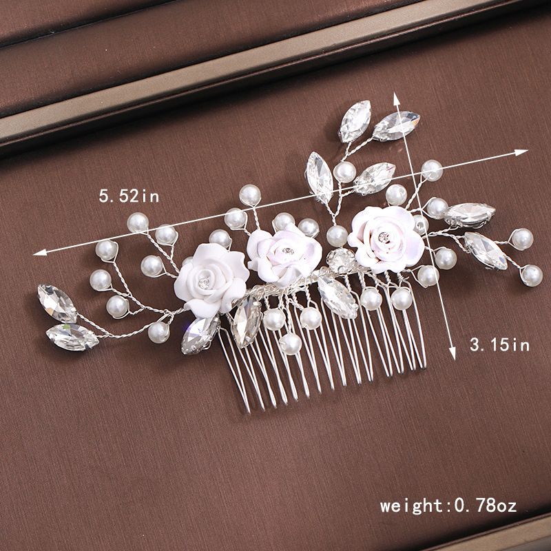 Bride Hair Comb Ceramic Flowers Pearl Design Handmade Hair Side Comb Pins  Clip Wedding Dress Hair Accessories For Bride Bridesmaids - Clothing, Shoes  & Jewelry - Temu