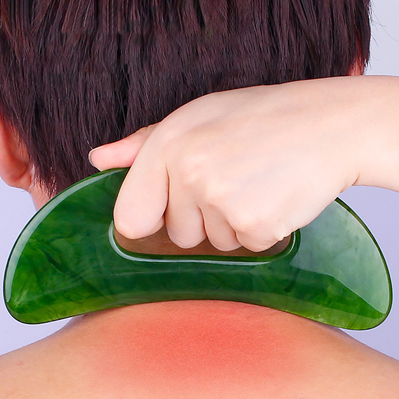 

Resin Gua Sha Massage Tool For Lymphatic Drainage And Body Shaping - Easy To Use With Handle