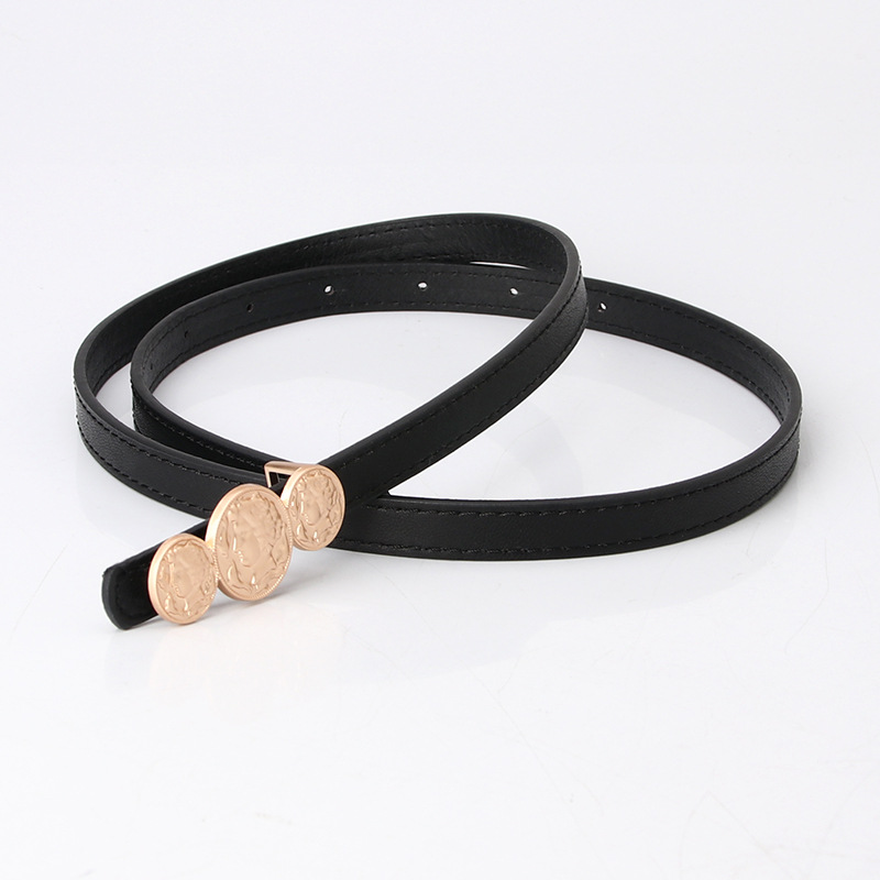 Multi Round Womens Belt Geometric Decor Belt With Hole Punch For