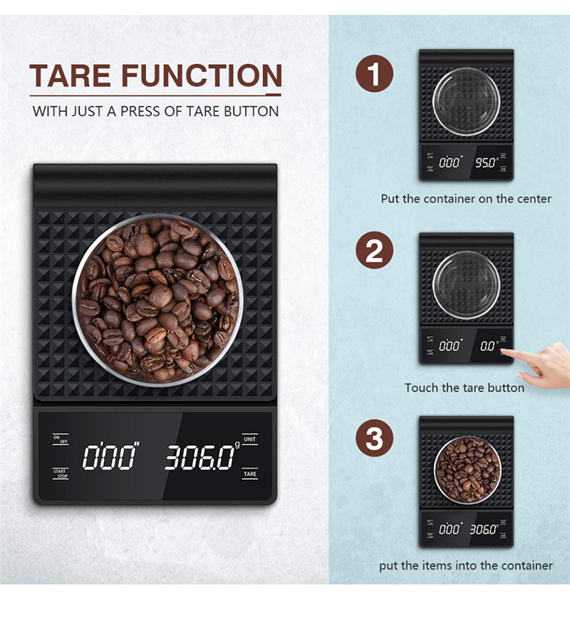 KitchenTour White Espresso Scale and Coffee Scale with Timer -Precision  Pour-Over, Drip, Espresso Scale with LCD Display (Batteries Included)