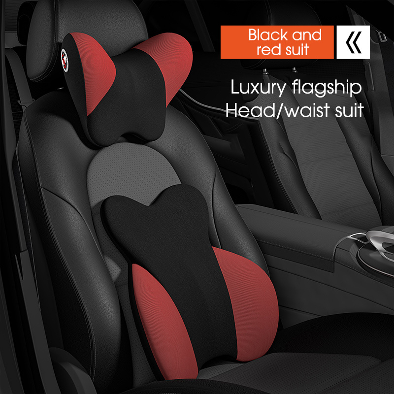 Car Backrest Memory Foam Cushion With Breathable Cover, Lumbar
