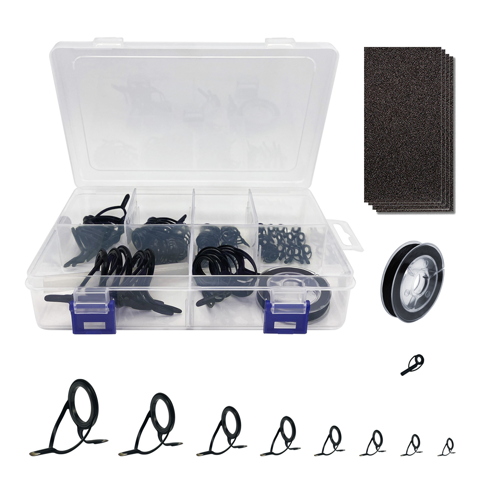 Premium Fishing Rod Repair Kit 8 Ceramic Ring Guides Single Temu