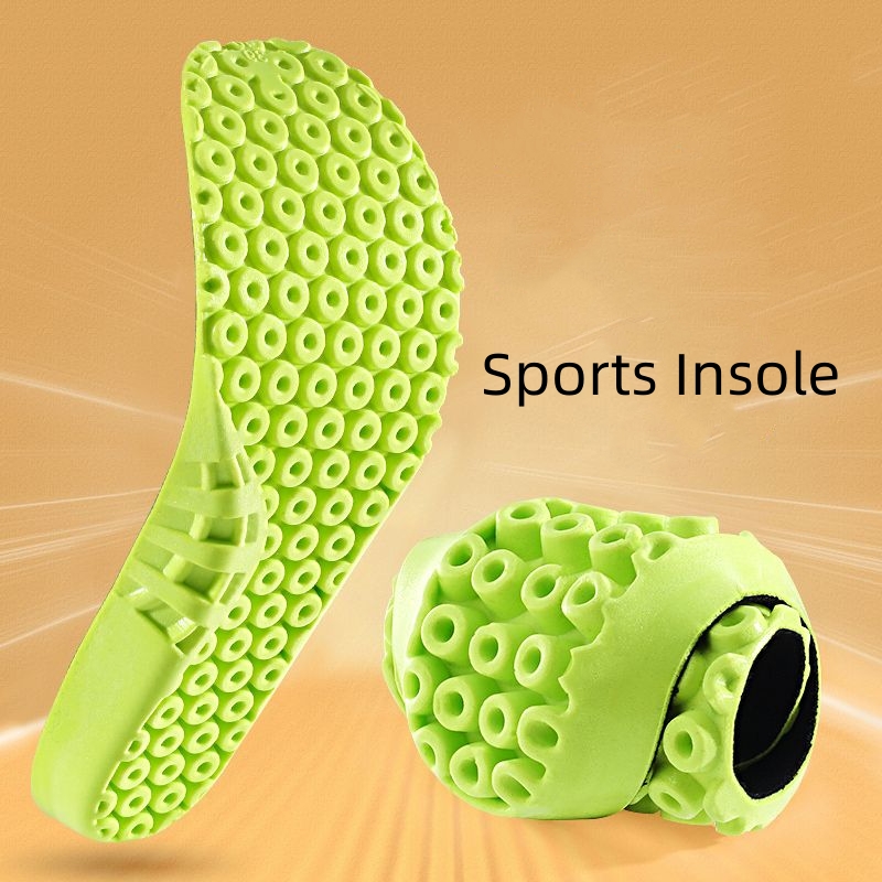 1 paire PU respirant doux sport semelle intérieure absorbant les chocs  coussinet de pied absorbant la sueur insert de chaussure élastique, taille:  M (6-9 verges) (jaune)