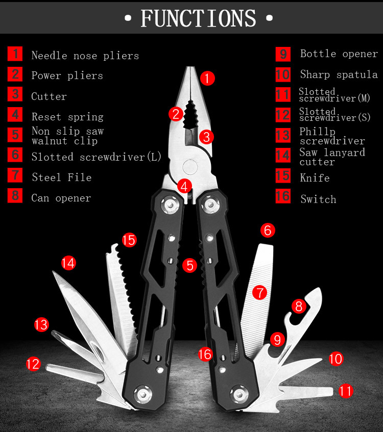  Gifts For Men Dad, Multitool Pliers, Titanium Multi-Purpose  Pocket Knife Pliers Kit, 420 Durable Stainless Steel Multi-Plier Multitool  For Survival, Camping, Hunting, Fishing, Hiking