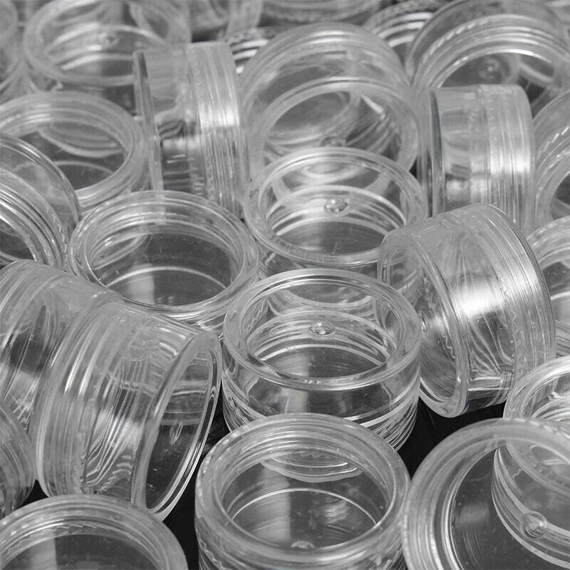 

50pcs Clear Cream Jar Mini Cosmetic Bottles - Transparent Pot For Nail Polish, Skincare, And More - Travel Accessories