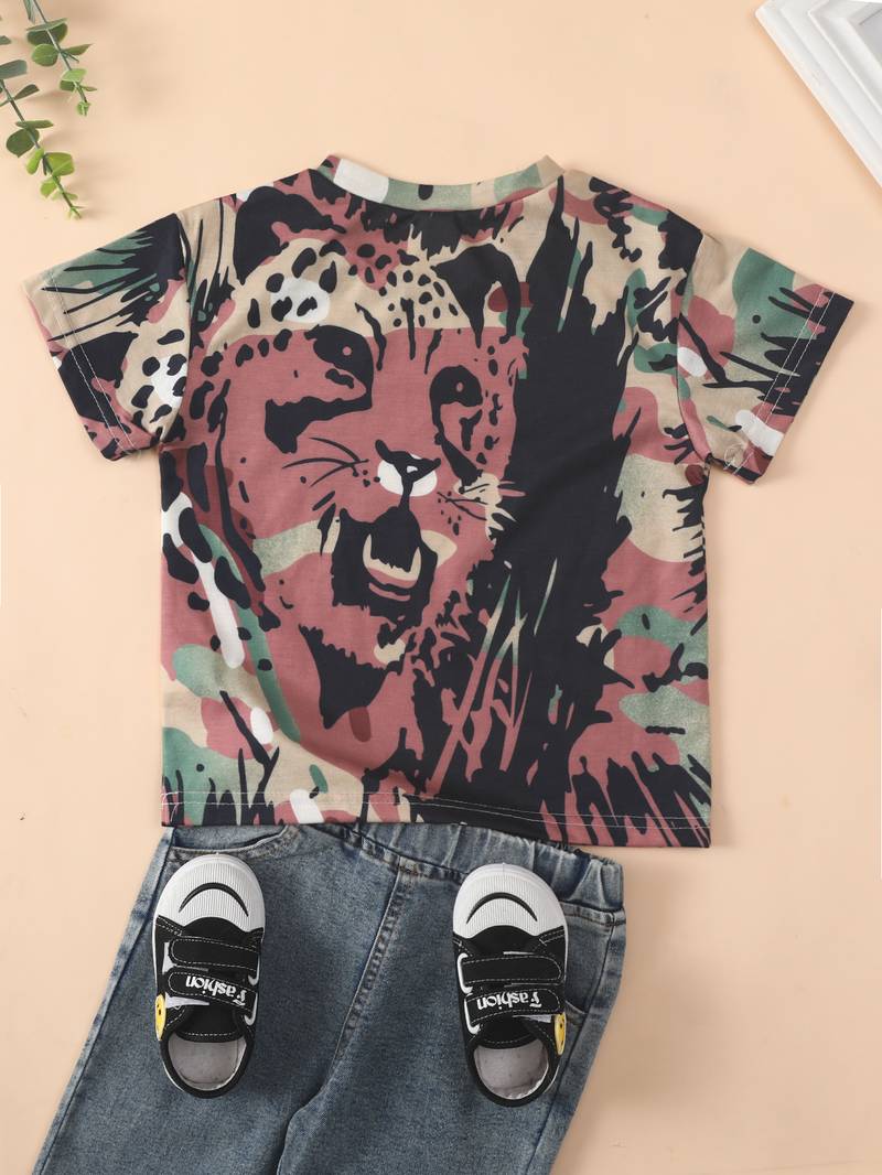 T-shirt Femme Imprimé Crocodile 3D - Manches Courtes, Coupe Oversize - Style Harajuku, Casual, Décontracté