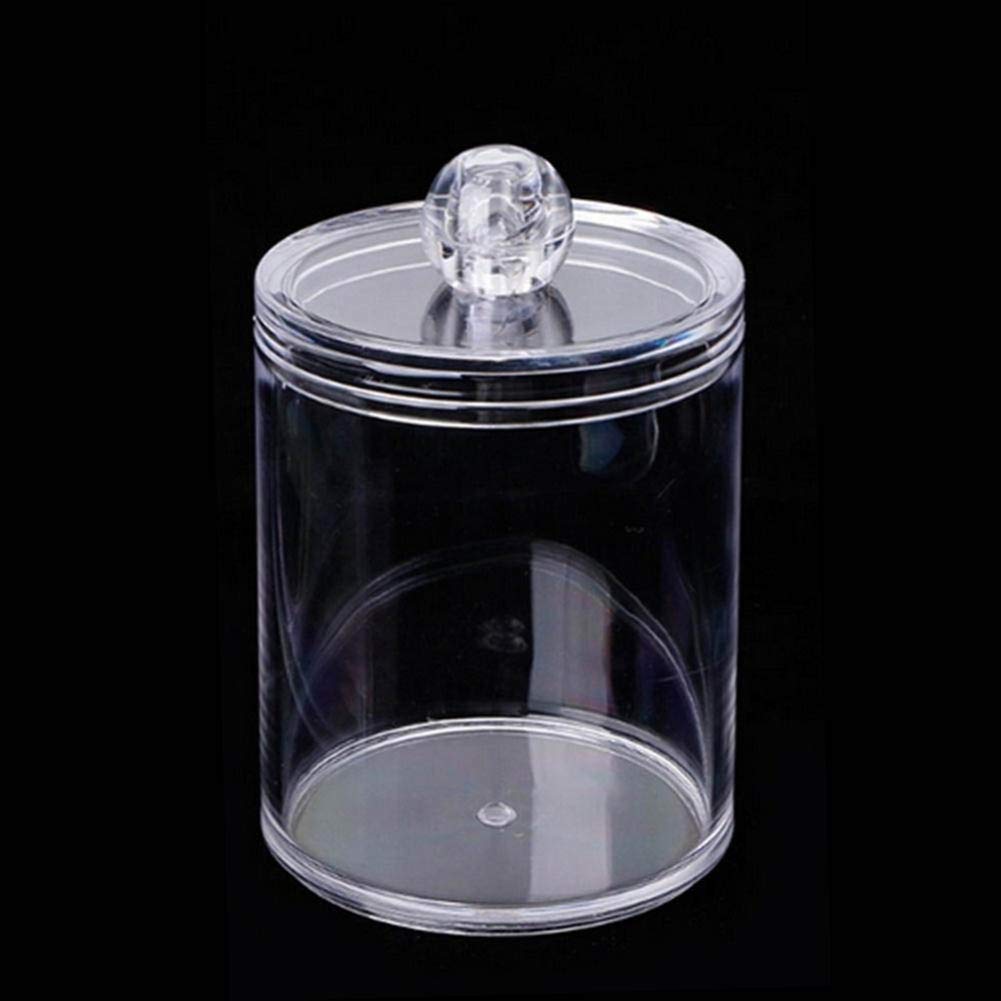 R Flory Glass Jars Bathroom Organizer Qtip Holder Vanity Canister Jar Glass Lid Cotton Swabs Container 2 Pcs/Set (Amber)