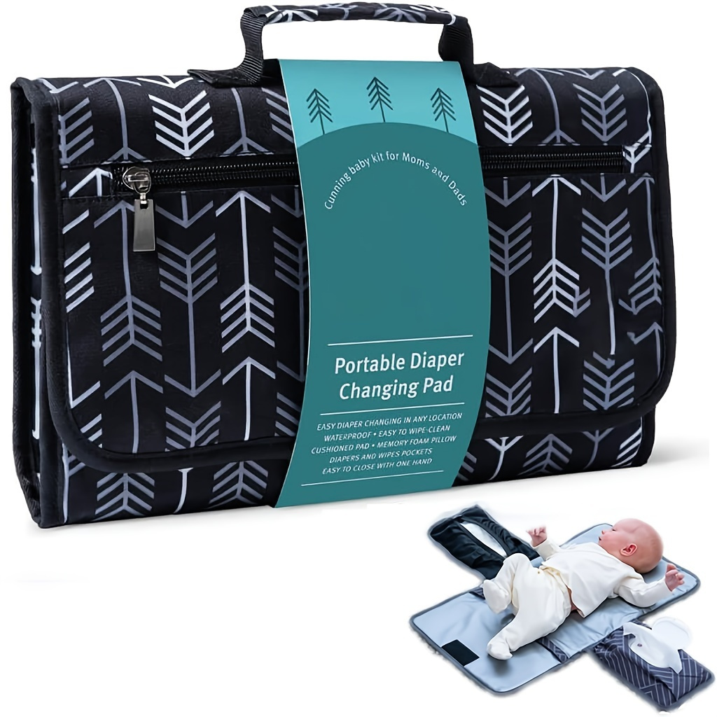 Cambiador de pañales portátil de béisbol Png para bebé, impermeable,  plegable, cambiador de pañales portátil, kit de cambio de pañales con  almohada