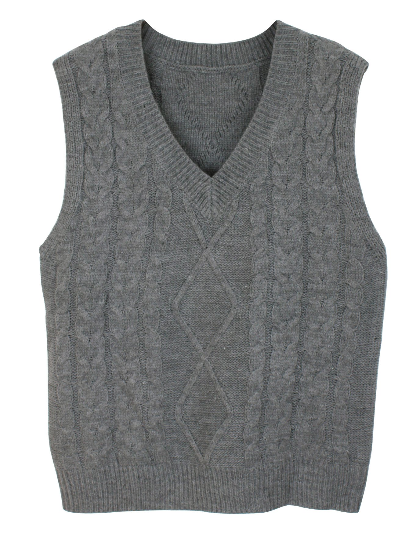 Cable V neck Sweater Vests Casual Loose Sleeveless Fall - Temu