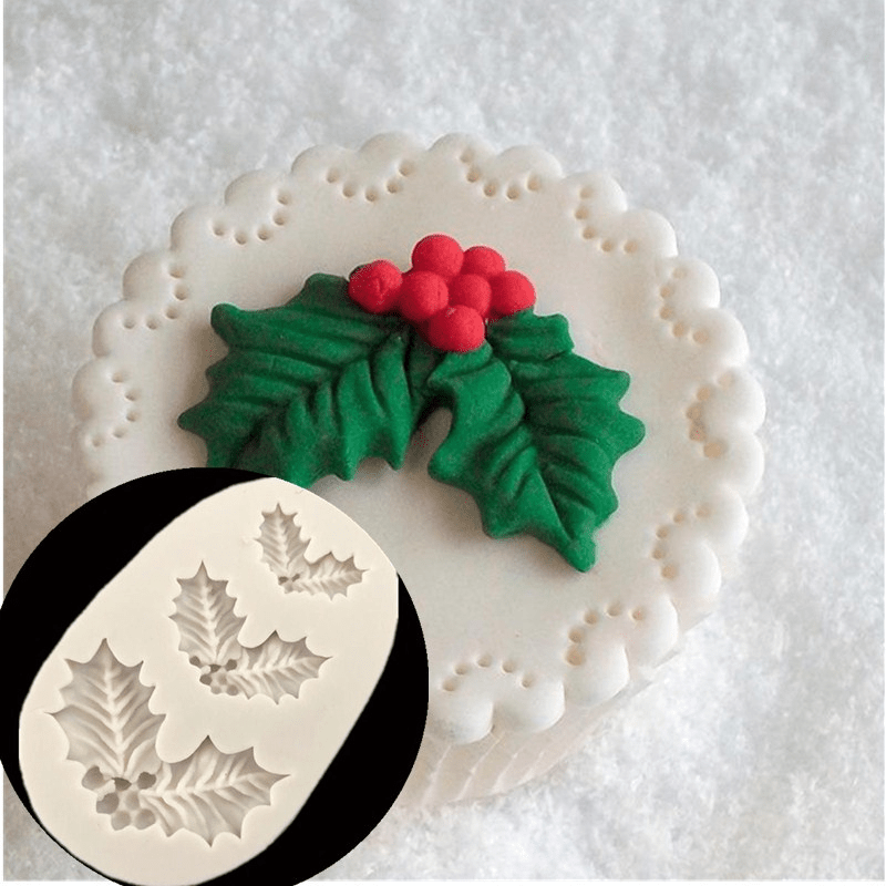 Holly leaf Mould set Christmas cake baking DIY tools mould. Chocolate cake  ice mou…