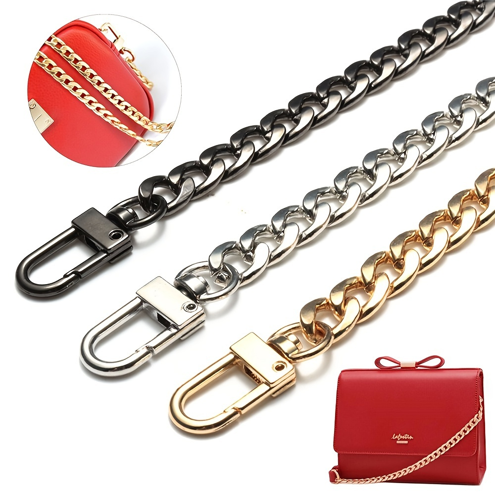 Fashionable Heavy Aluminum O Shape Metal Purse Chains Handle Shoulder  Straps Replacement for Women's Handbags,Shoulder Bag (Antique Gold)