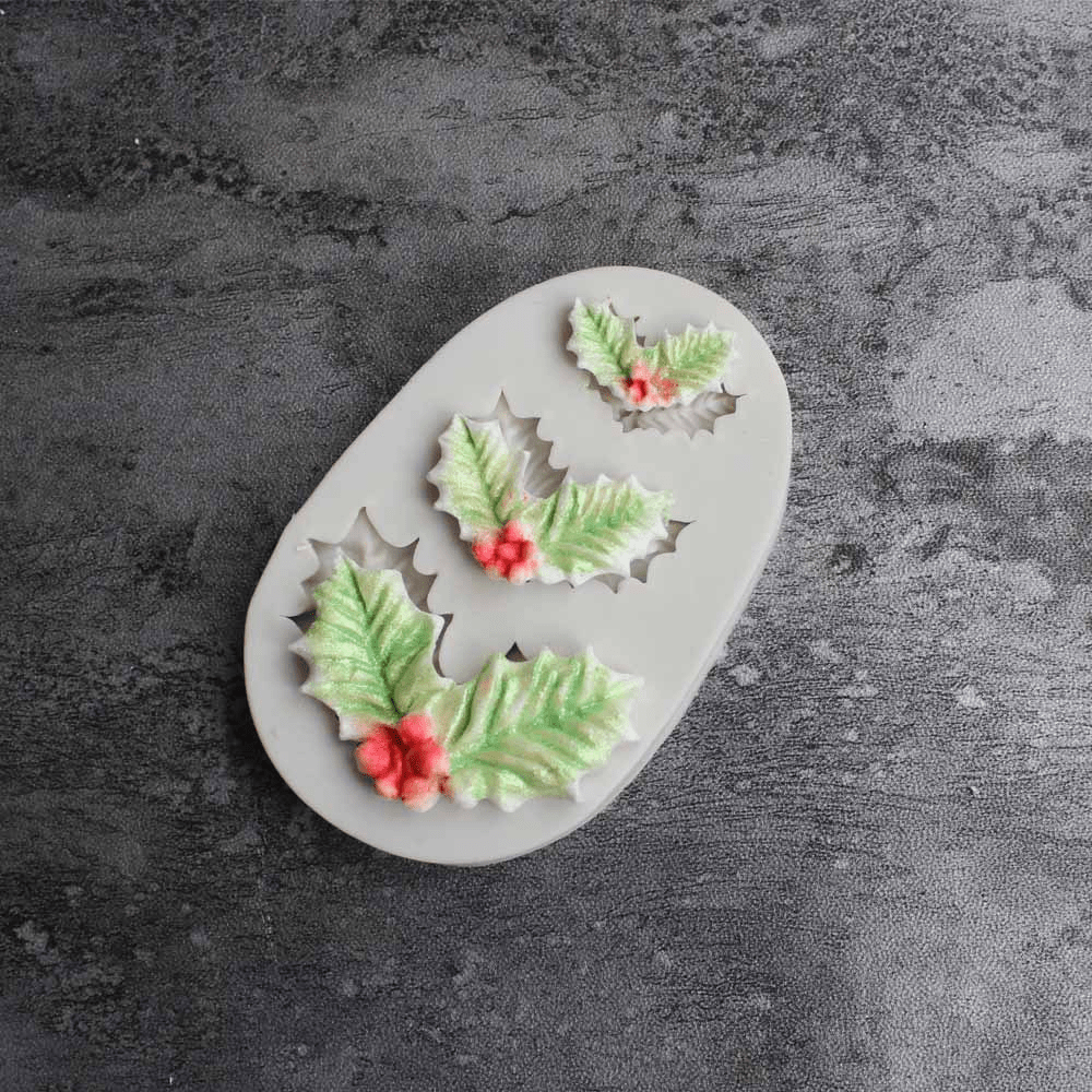 1.7 Christmas Holly Silicone Mold, Food Safe Silicone Rubber Mould fo –  The Crafts and Glitter Shop