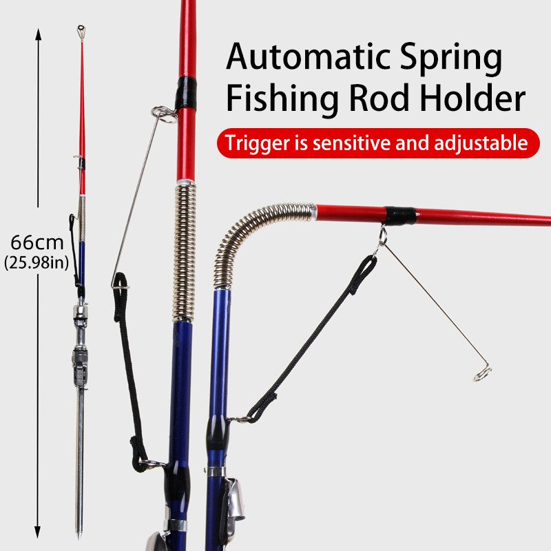 Automatic Double Spring Fishing Rod Holder, Stainless Steel Rod Stand,  Adjustable Sensitivity & Folding Fish Pole Rack Small Fishing Rod, Shop  The Latest Trends