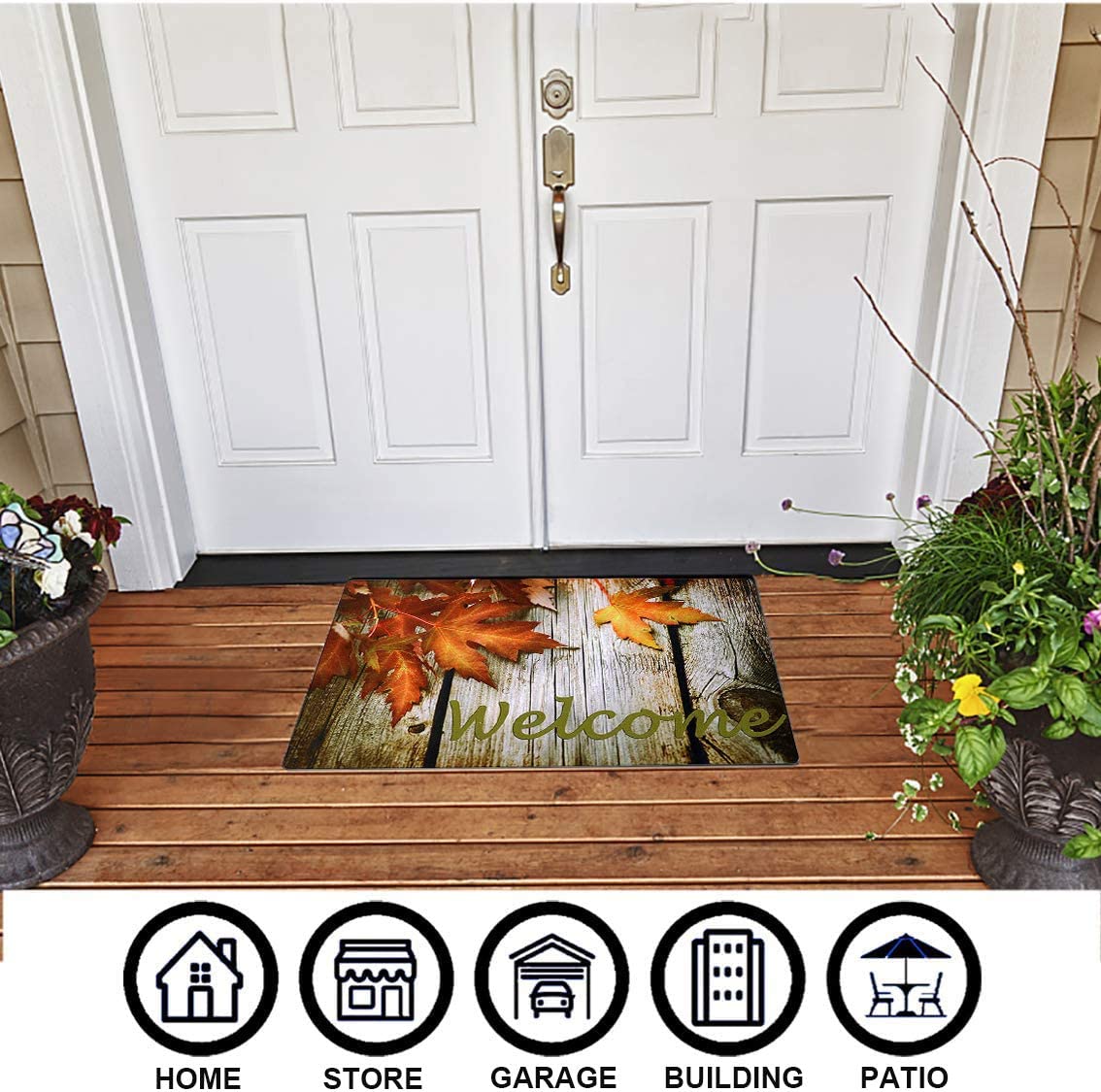 Front Door Mat Indoor Outdoor Doormat, 17X29Durable Heavy Duty