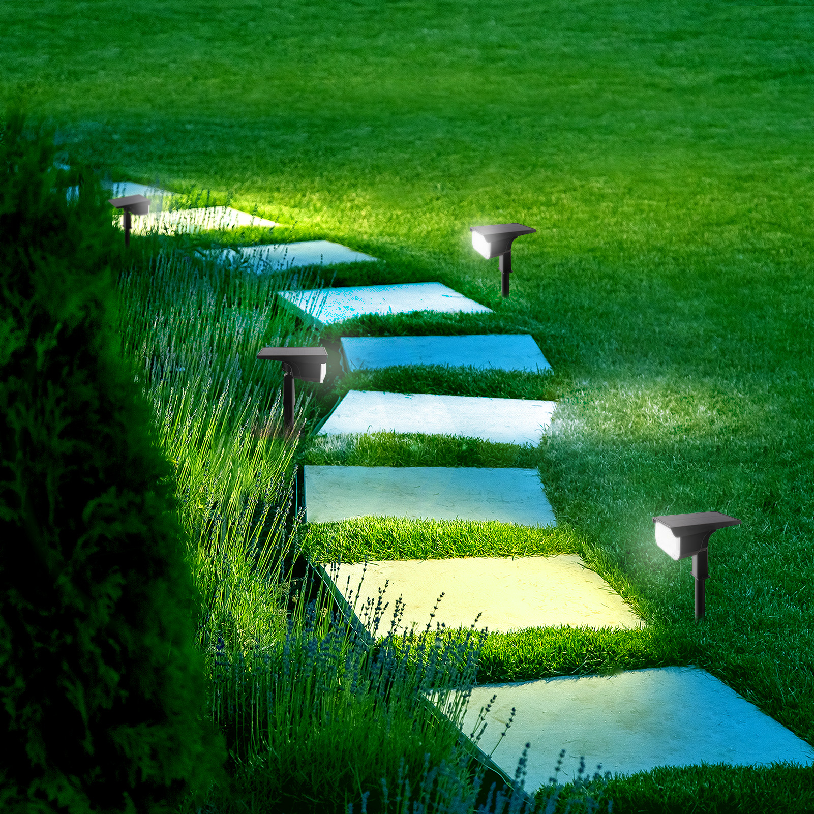 Solar Floor Lights Led Outdoor Waterproof Lawn Lights Garden Temu