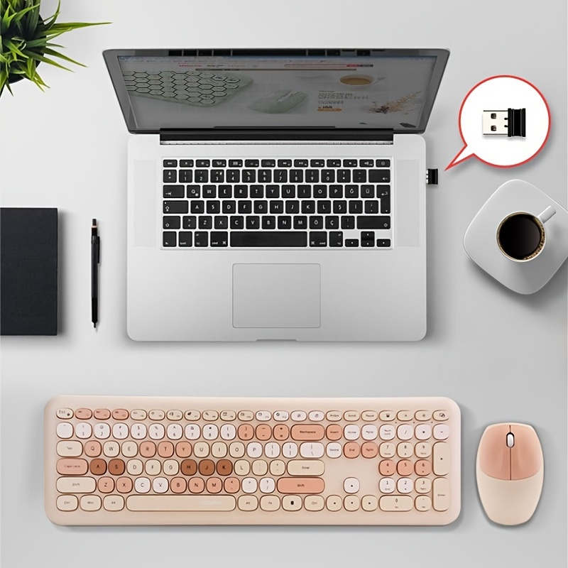 Usb Wireless Silent Keyboard And Mouse Set - Electronics - Temu